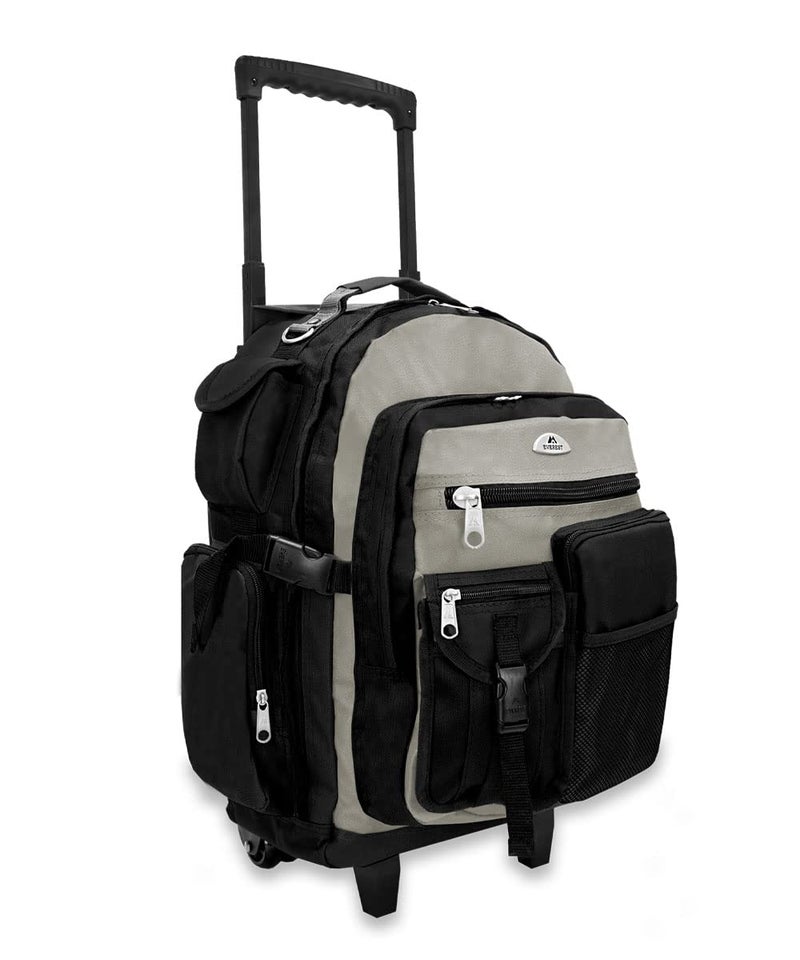 Everest Deluxe Wheeled Backpack, Khaki, One Size - Image 1